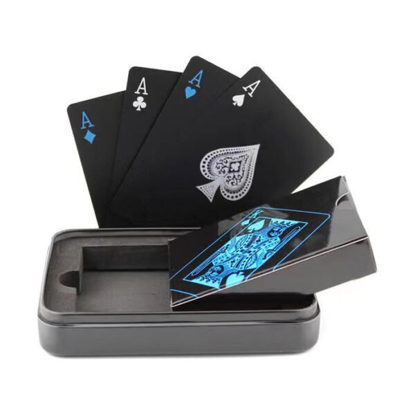 Color Printed Black Plastic Poker Playing Card 51