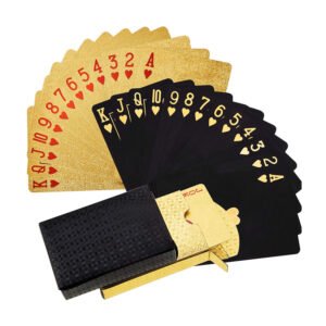 silver and gold plastic poker playing card 1