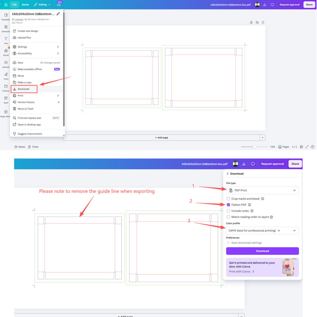 Canva Export Download Design Guidance